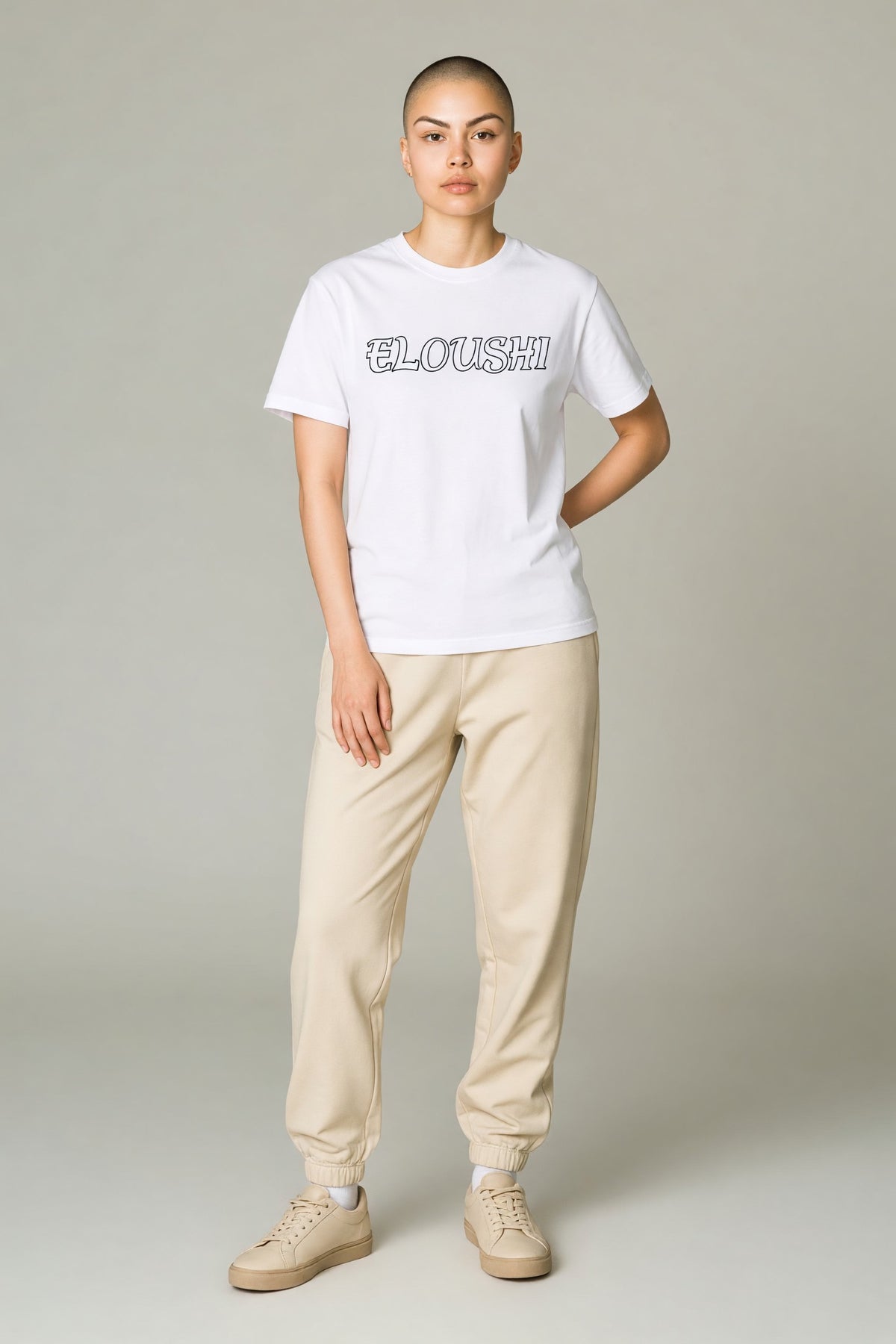 Eloushi Collegiate Outline Tee - model shot