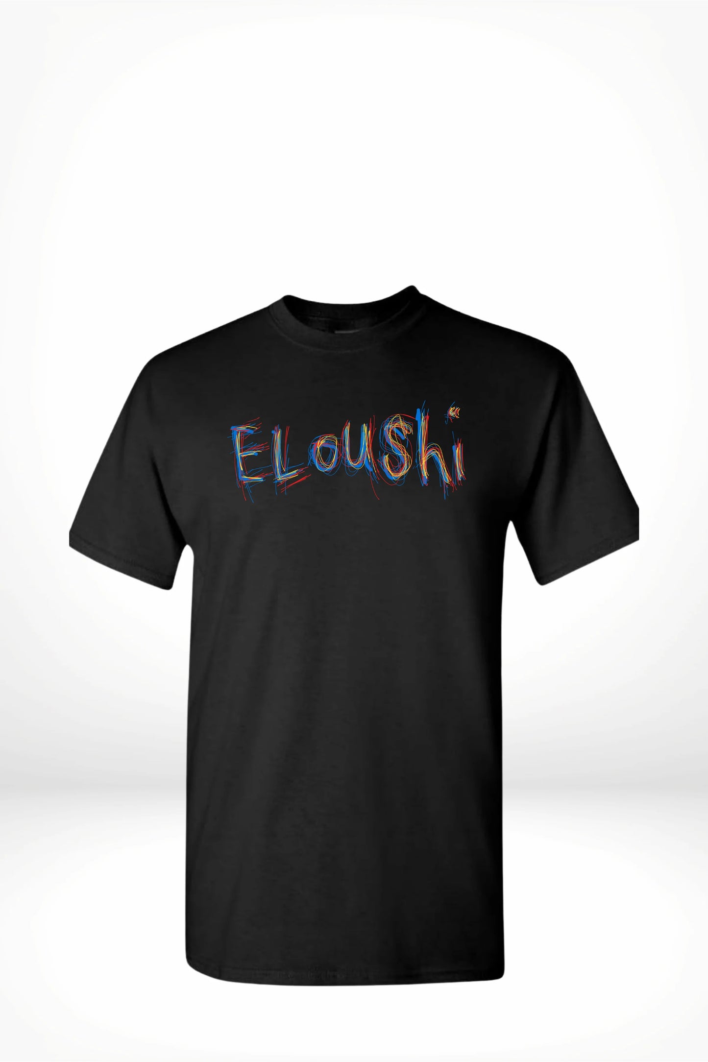 Eloushi Vibrant Strokes Black Tee