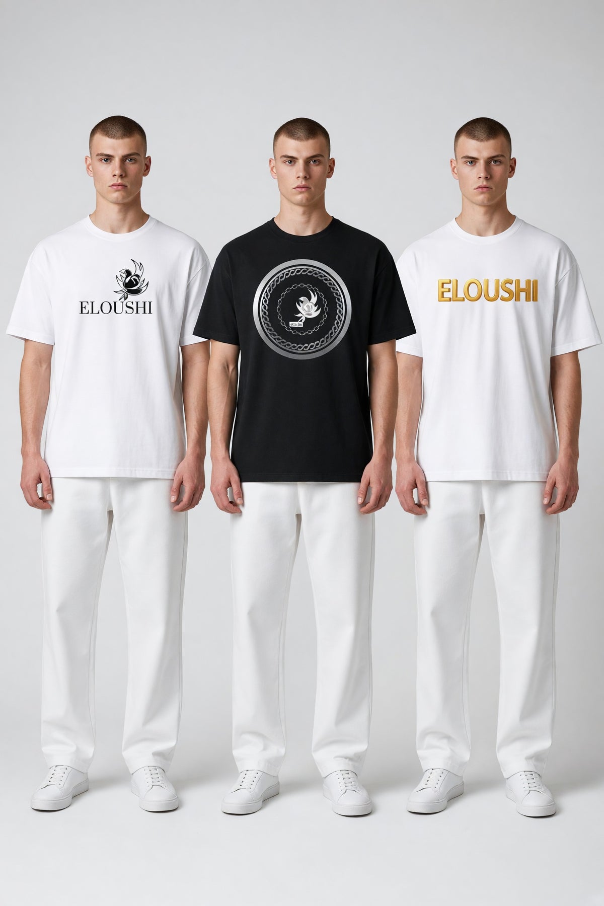 Eloushi Chain Medallion Tee - model shot