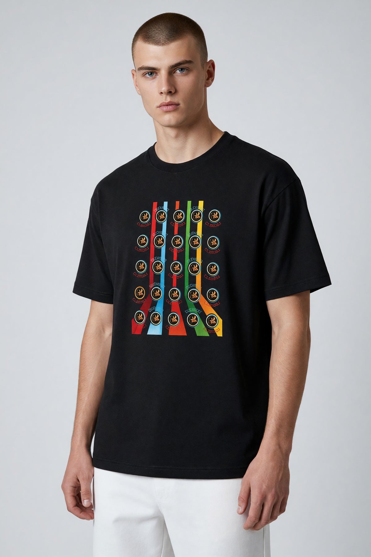 Eloushi Coin Grid Tee - model shot