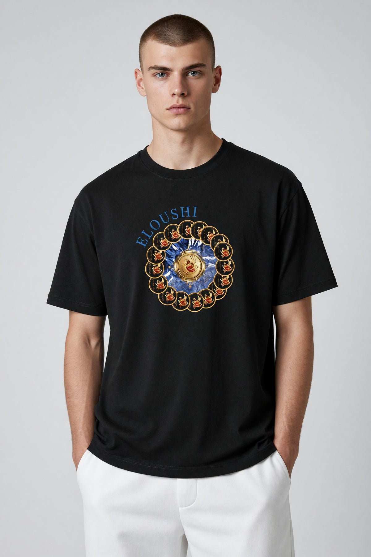 Eloushi Coin Medallion Tee - model shot