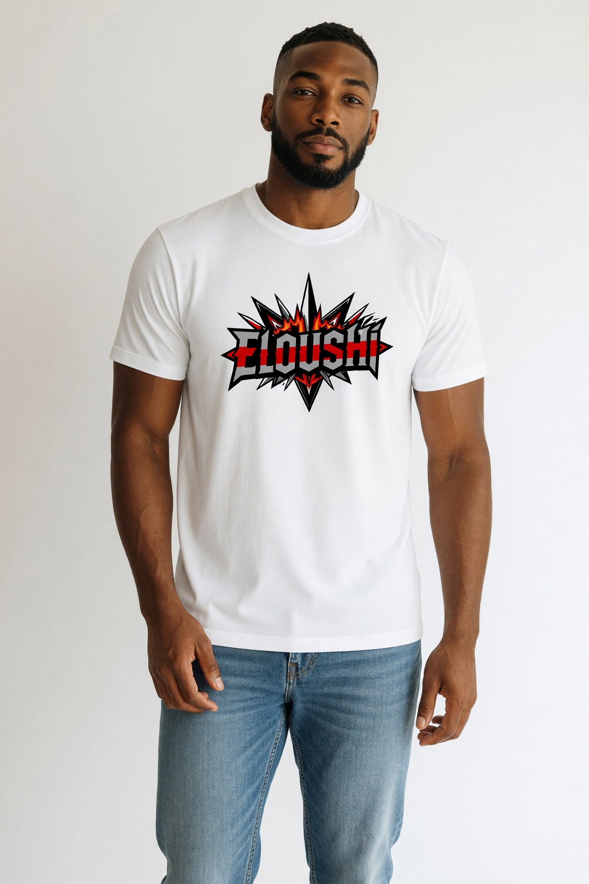 Eloushi Comic Burst Tee - model shot