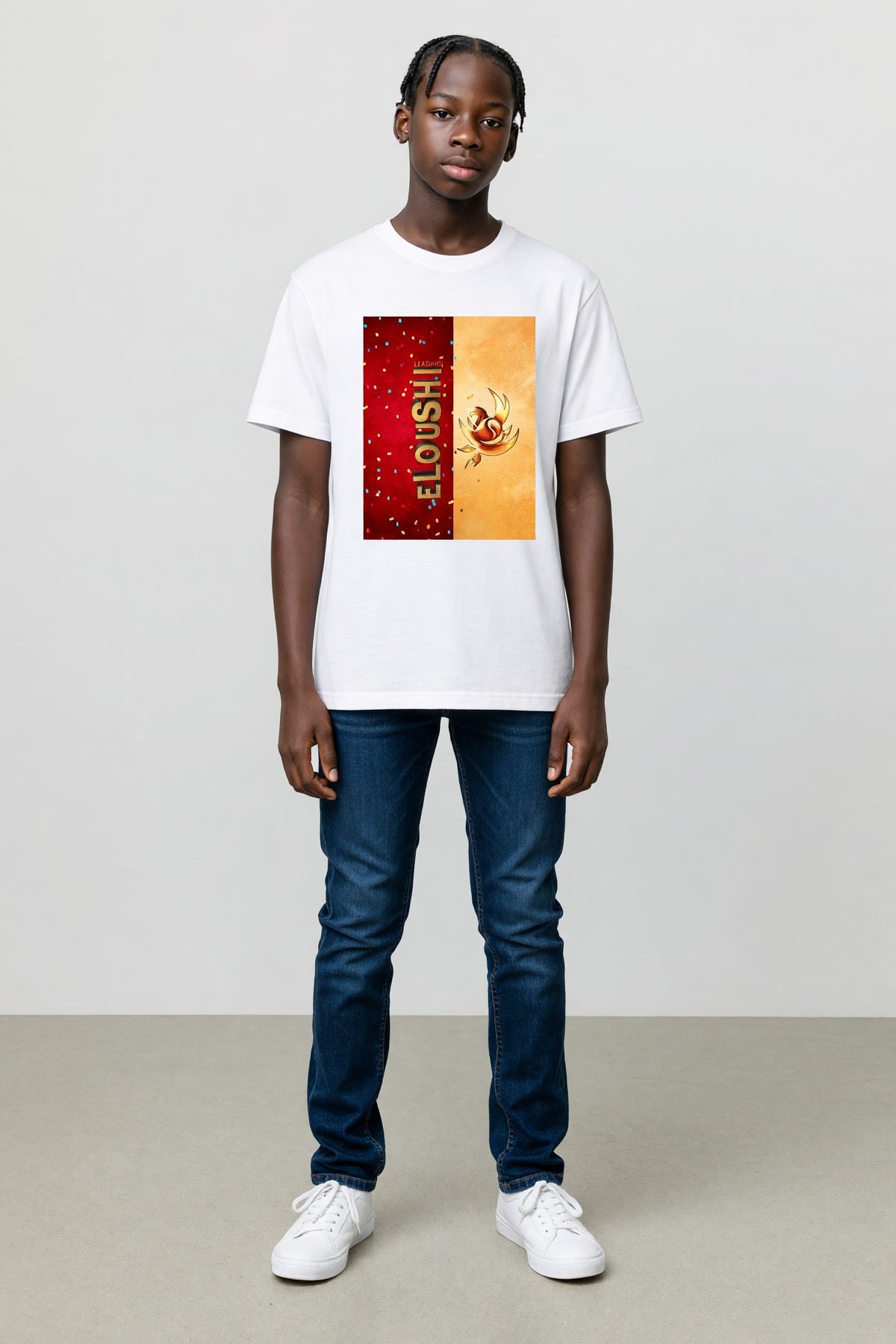 Eloushi Crimson Panel Tee - model shot
