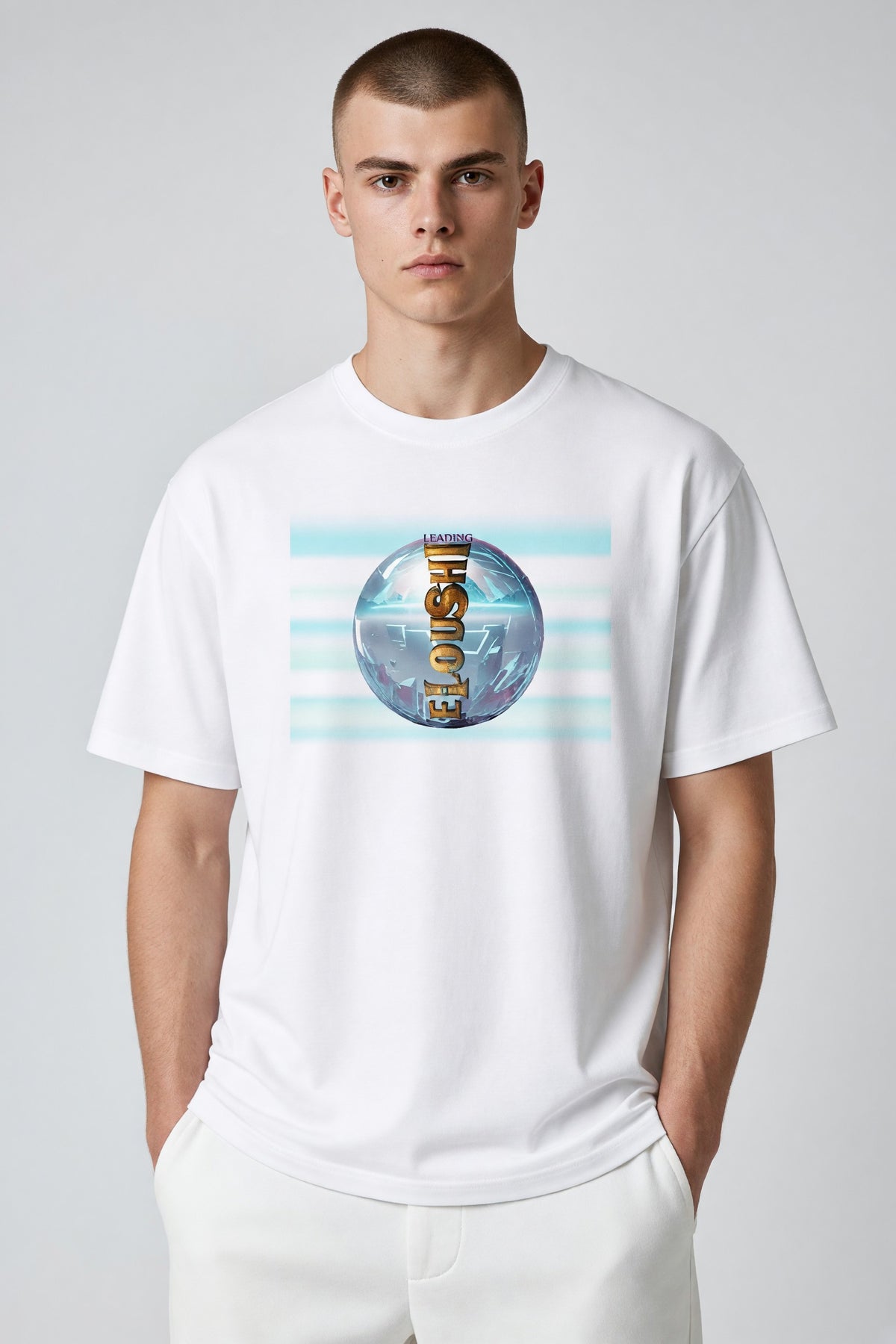 Eloushi Globe Circle Tee - model shot