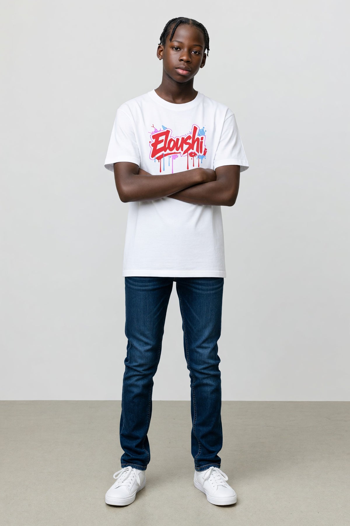 Eloushi Graffiti Drip Tee - model shot