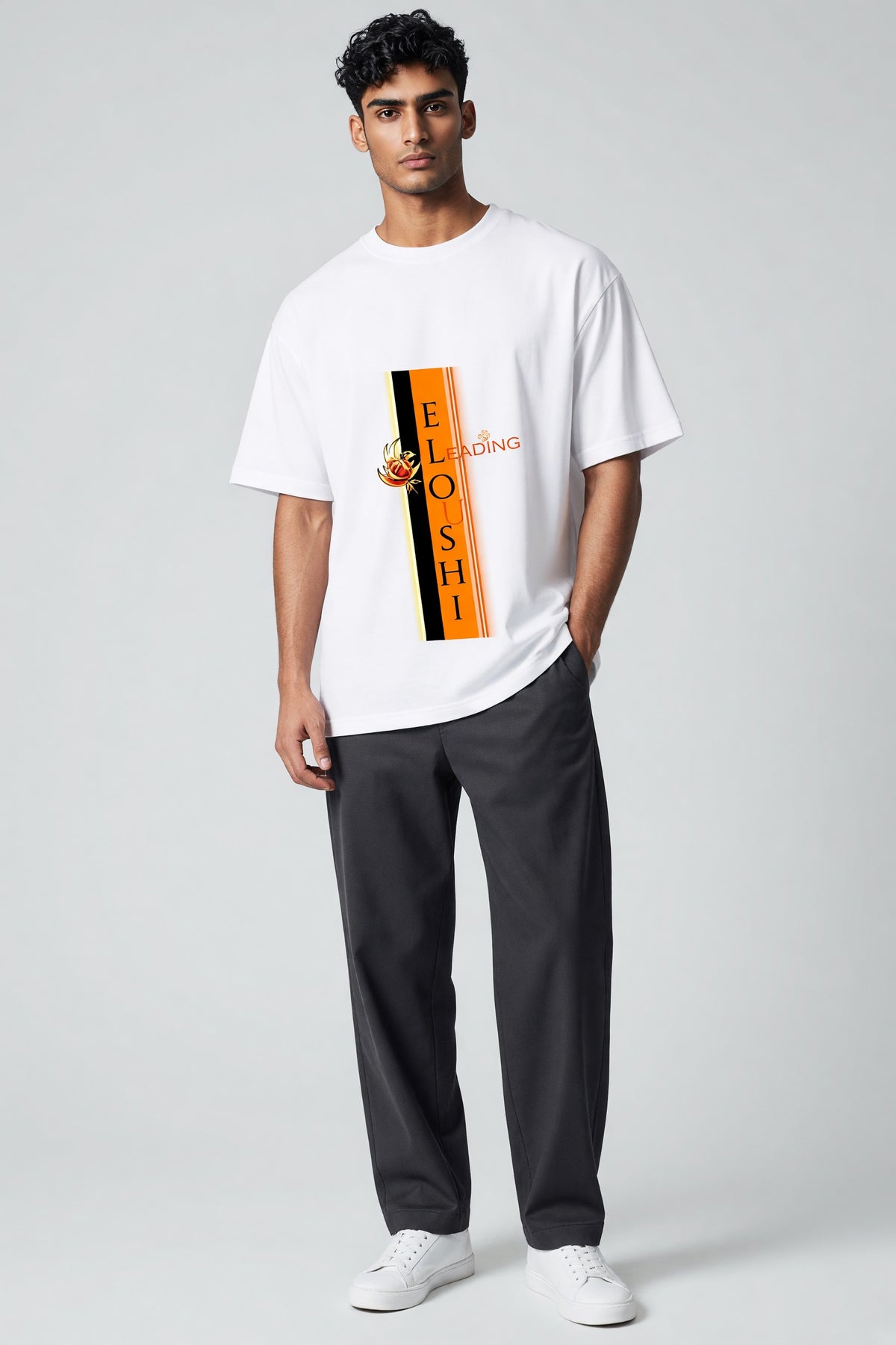 Eloushi Leading Stripe Tee - model shot