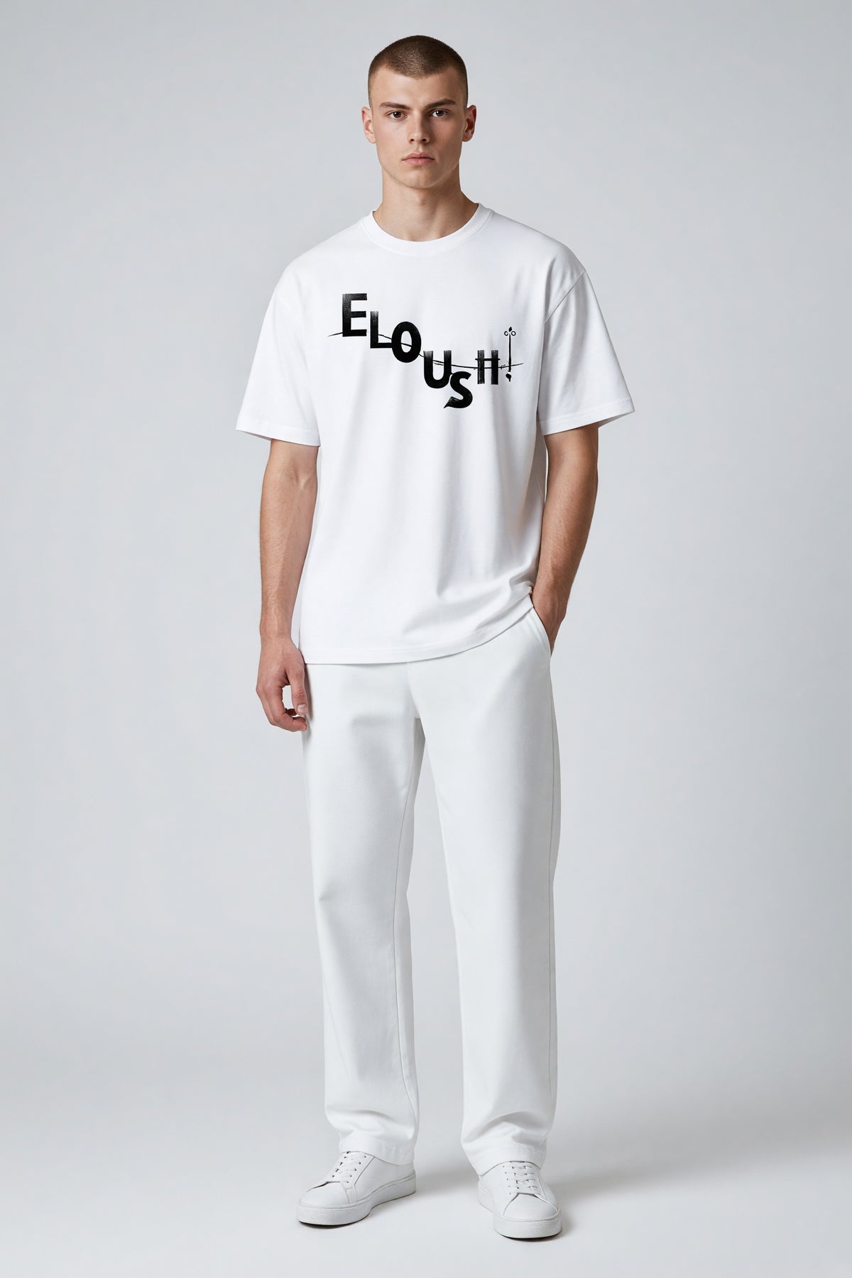 Eloushi Scatter Letters V3 Tee - model shot
