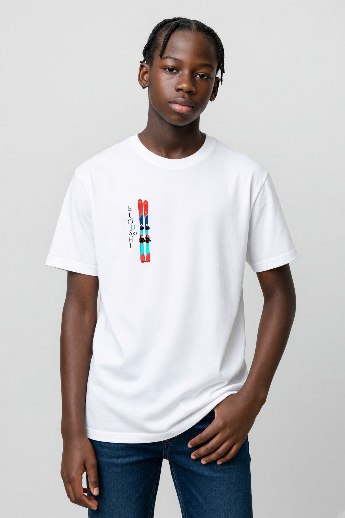 Eloushi Stripe Emblem Tee - model shot