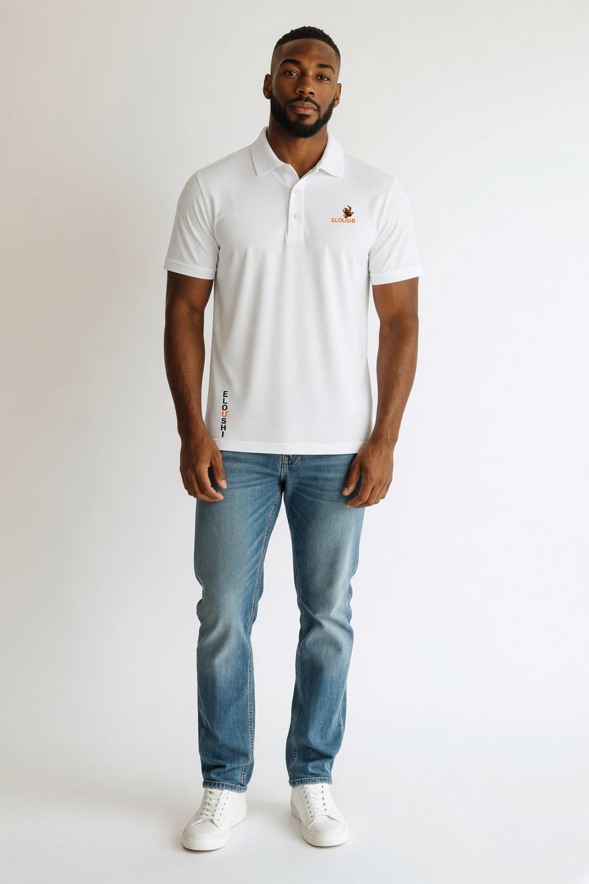 Eloushi White Performance Shirt - model shot