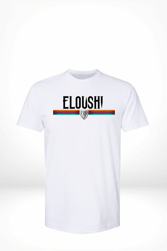 Eloushi White Tee "Shield & Stripes"