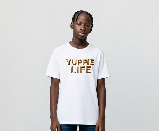 Yuppie Life Gold Serif Tee