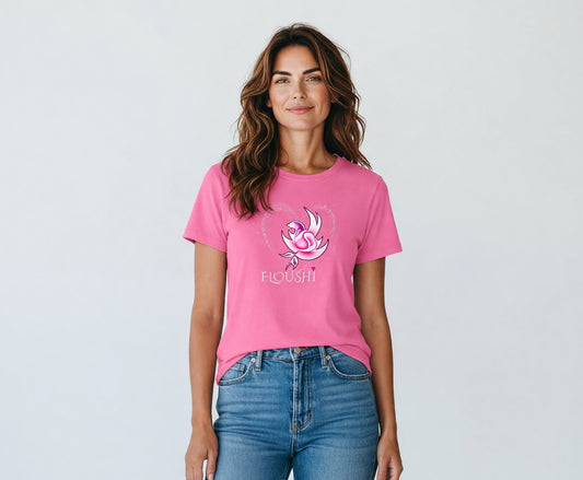 Eloushi Pink Phoenix Heart Tee