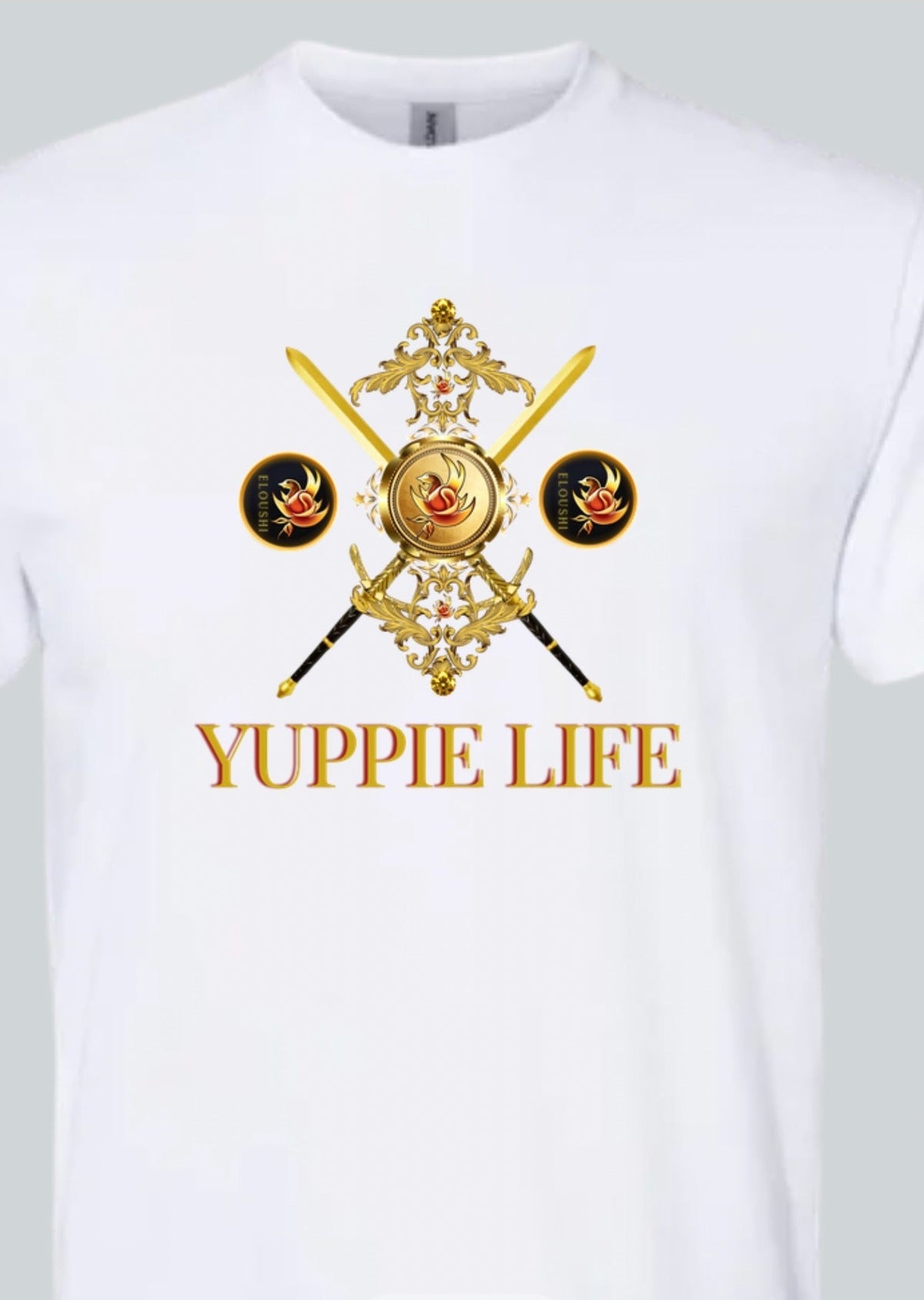 Yuppie Life Crossed Swords Tee — White