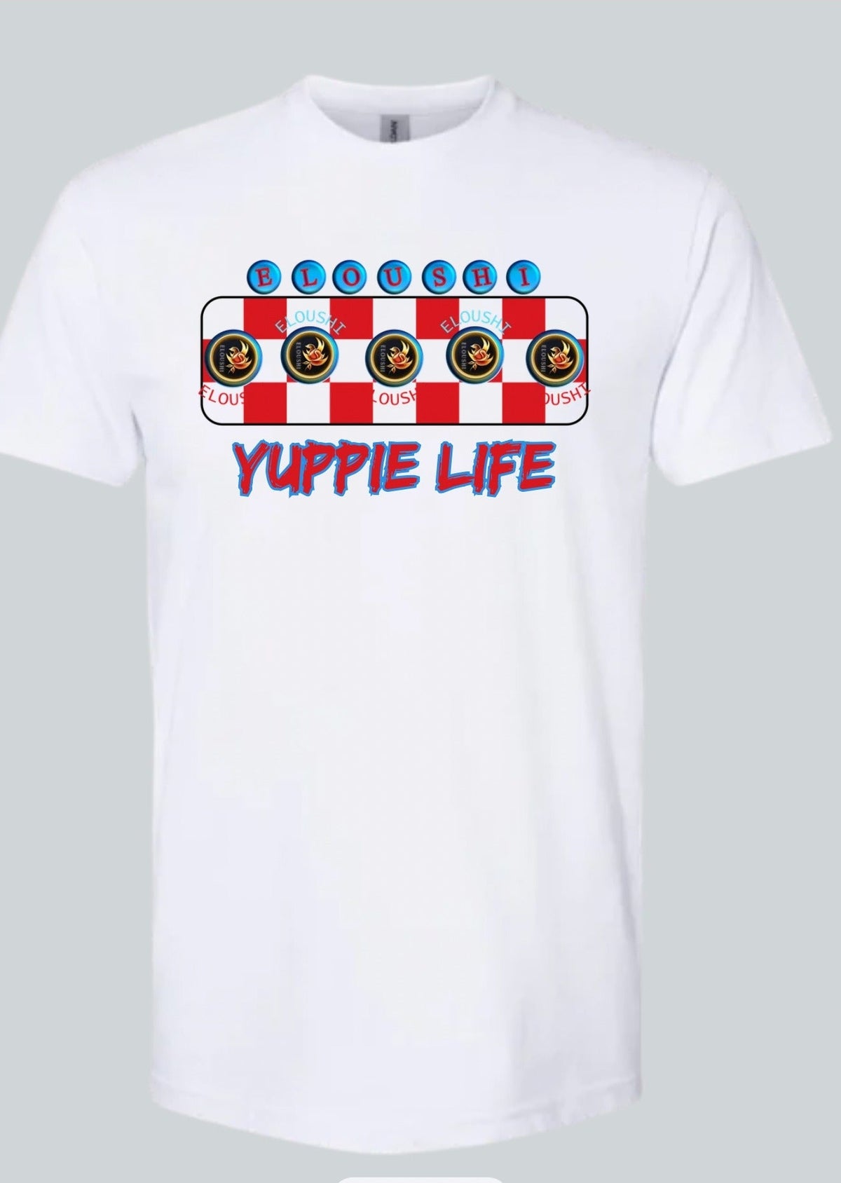 Yuppie Life Checker Tee — White
