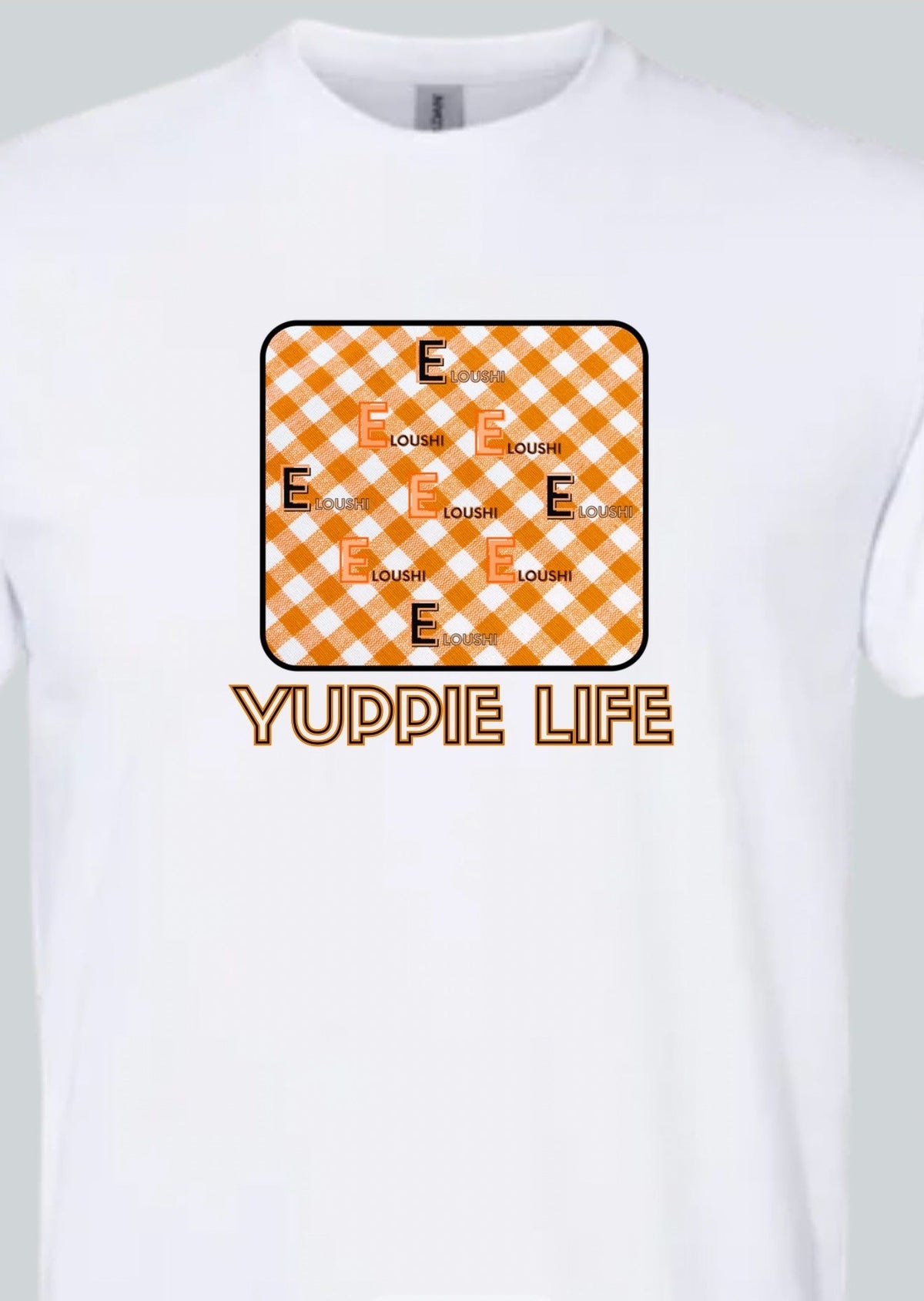 Yuppie Life Gingham Tee — White