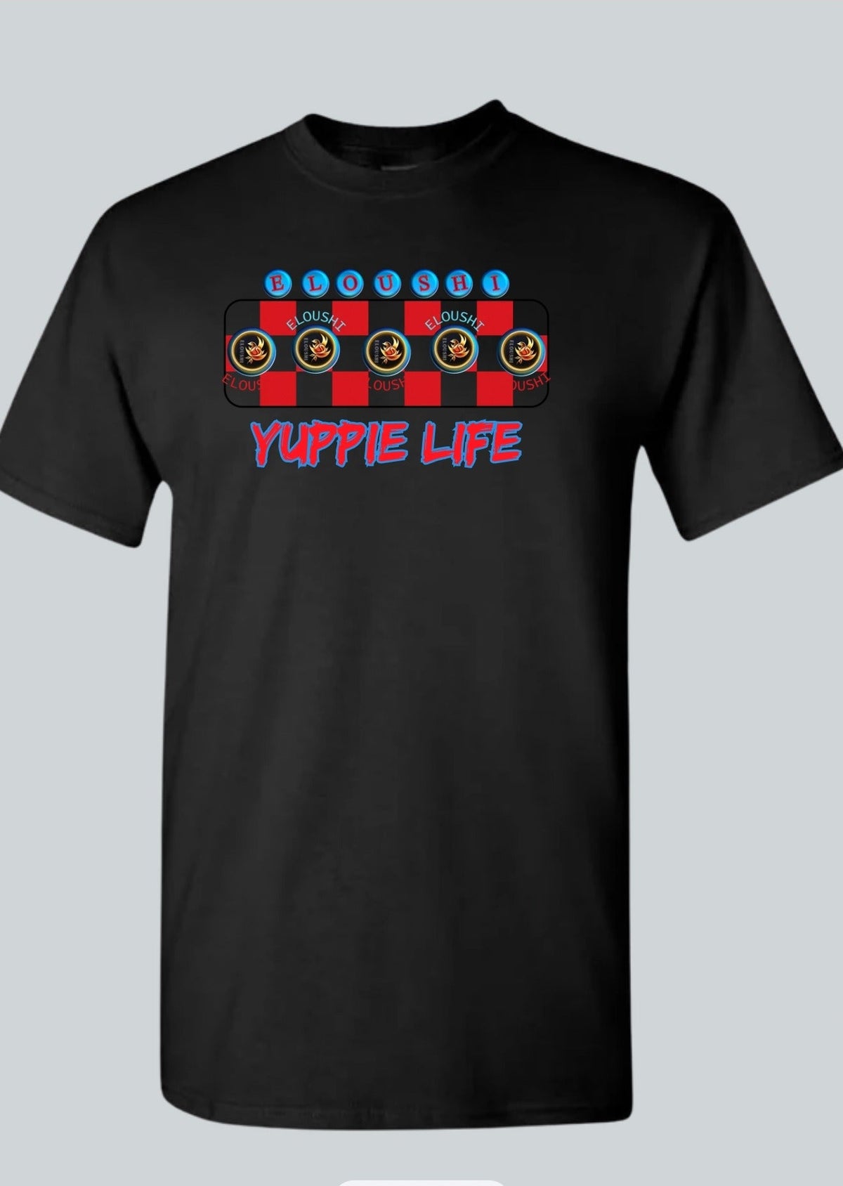 Yuppie Life Checker Tee — Black