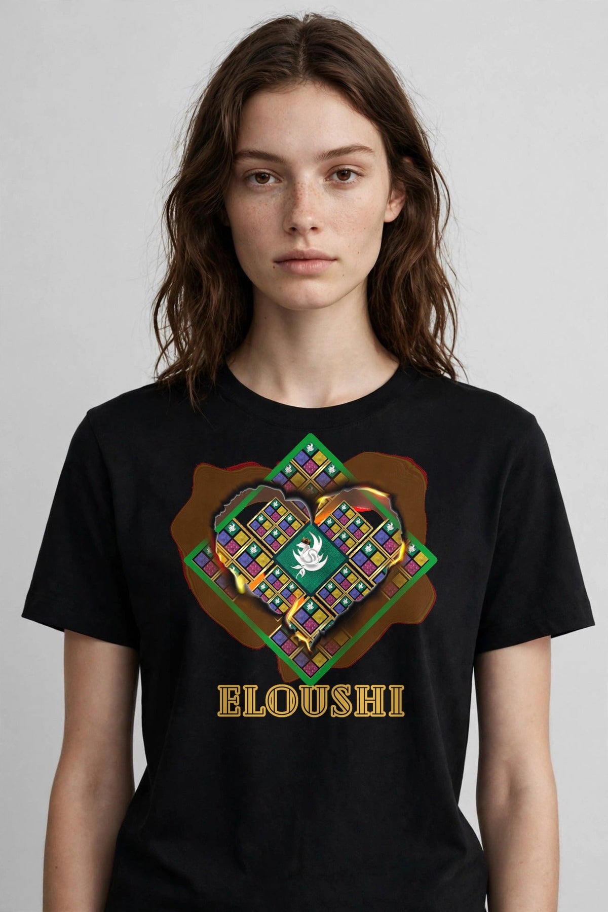 Eloushi Bird in Grid Tee